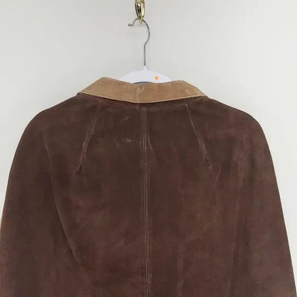 Brown and Tan Women's Cape Jacket - Picture 7 of 8